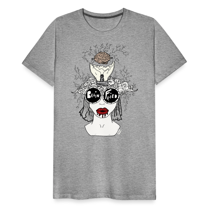 ADHD Brain Fried Herre T-shirt - grå meleret