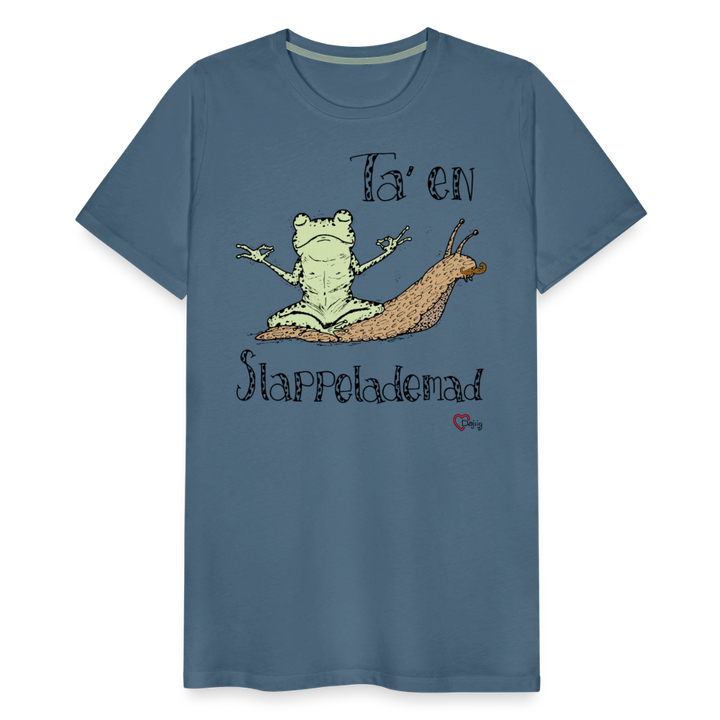 Ta' en Slappelademad Snegl - Eksklusiv Herre T-shirt - blågrå