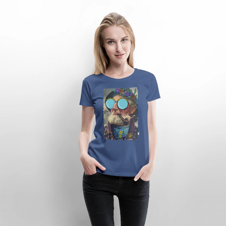 Hippie Hans - Premium Dame T-shirt - dueblå