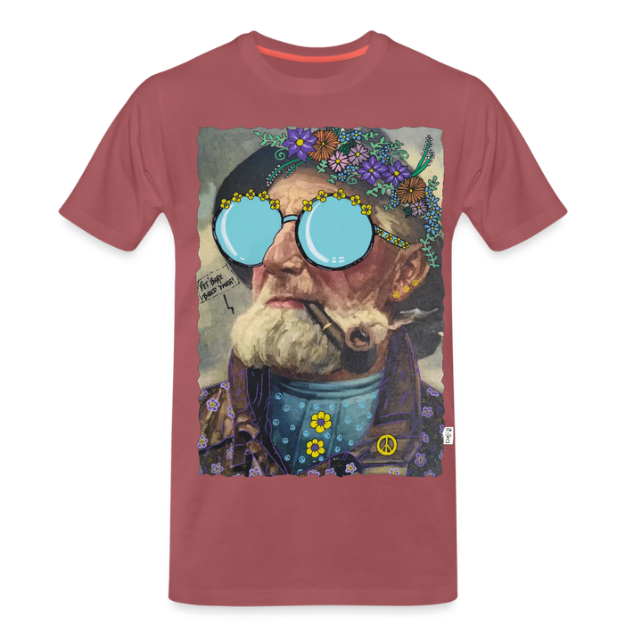 Hippie Hans - Premium Herre T-shirt - forvasket bordeaux
