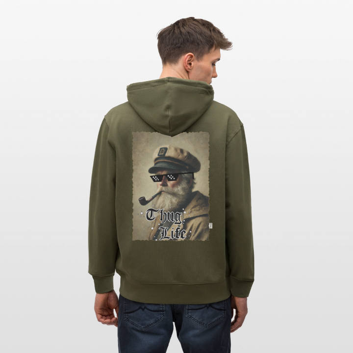 Leif Lurendrejer - Kraftig Unisex Hættetrøje m. lynlås - khaki