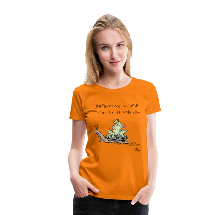 Kysse Frø Snegl - Eksklusiv Dame T-shirt - orange