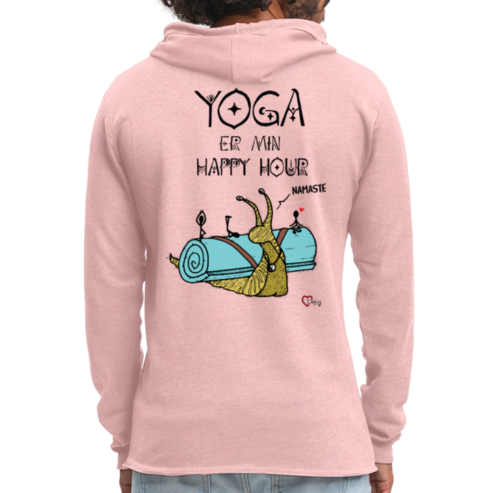 Yoga er min Happy Hour - Let Unisex hættetrøje - rosa-creme meleret