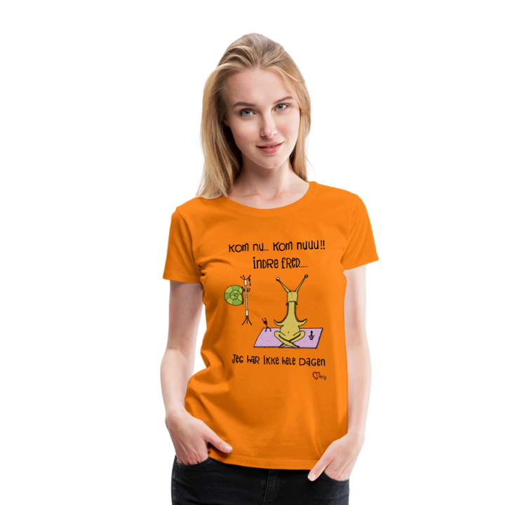 Indre Fred Snegl - Eksklusiv Dame T-shirt - orange