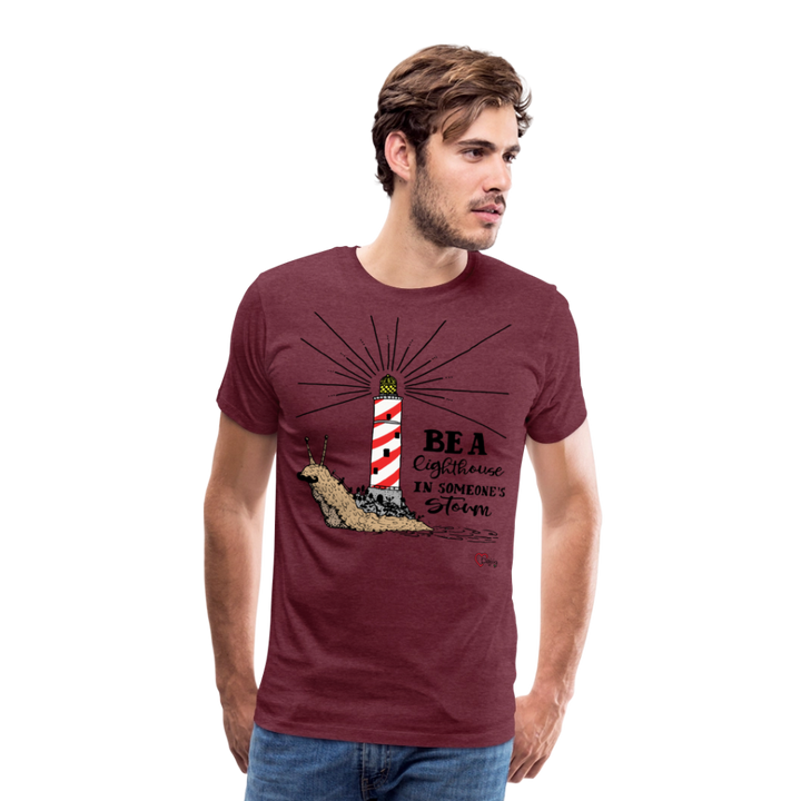 Be a Lighthouse Snegl - Eksklusiv Herre T-shirt - bordeaux meleret