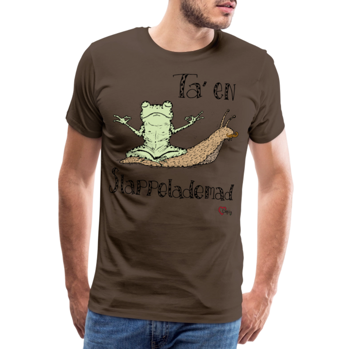 Ta' en Slappelademad Snegl - Eksklusiv Herre T-shirt - gråbrun