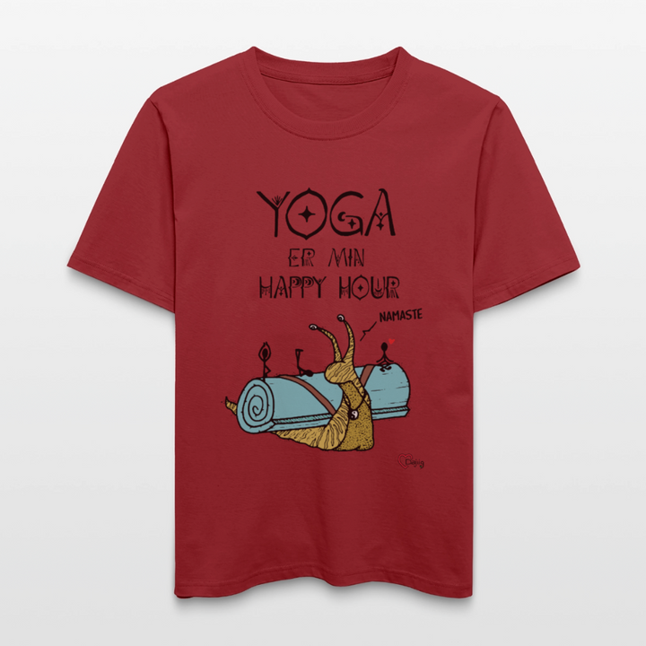 Yoga er min Happy Hour - Unisex T-shirt - jordrød