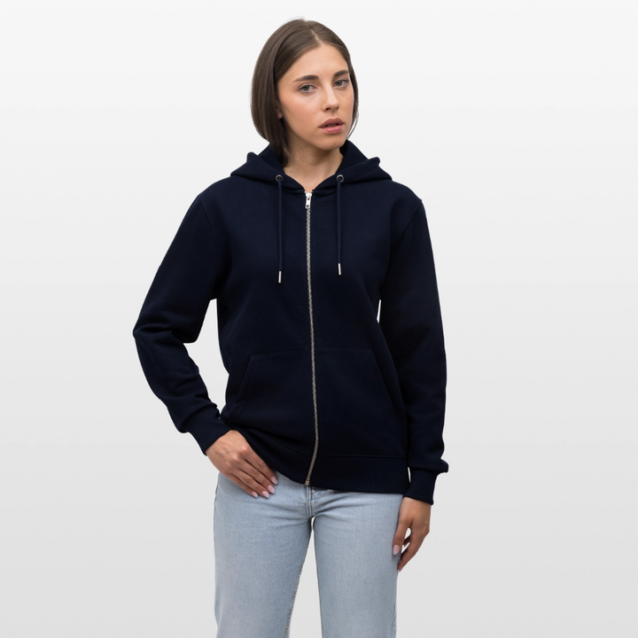 Anker Bådsmand - Kraftig Unisex Hættetrøje m. lynlås - marineblå