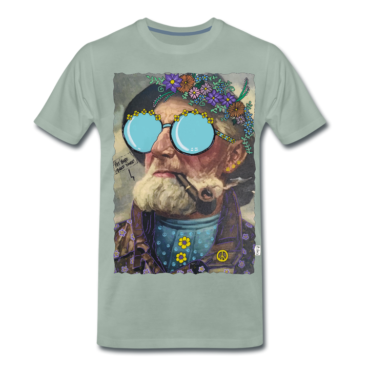Hippie Hans - Premium Herre T-shirt - grågrøn
