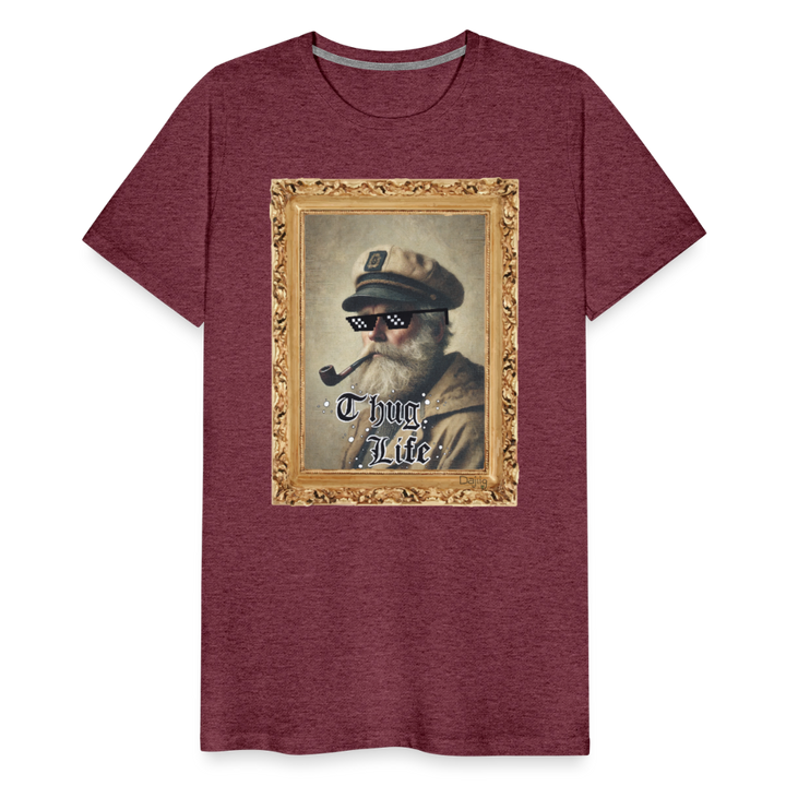 Leif Lurendrejer - Premium Herre T-shirt - bordeaux meleret