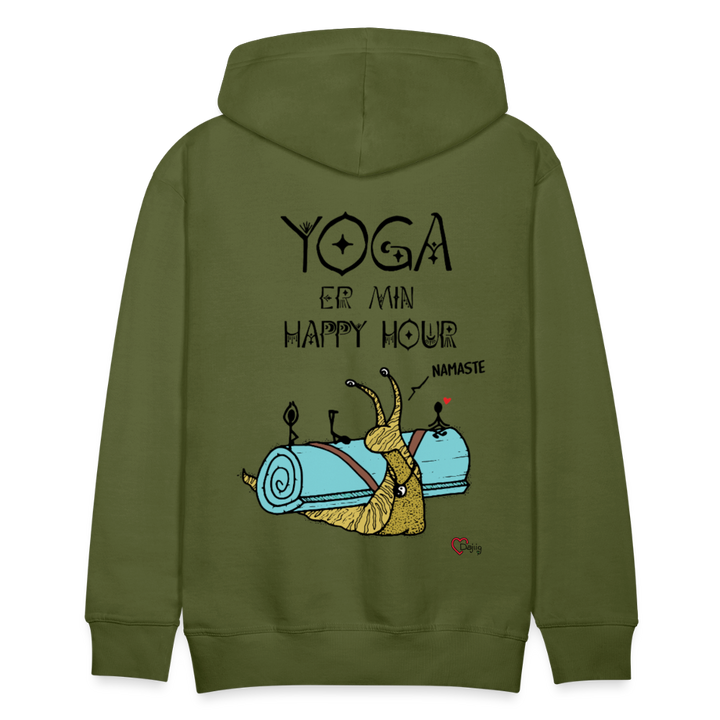 Yoga er min Happy Hour - Herre Hættetrøje - olivengrøn