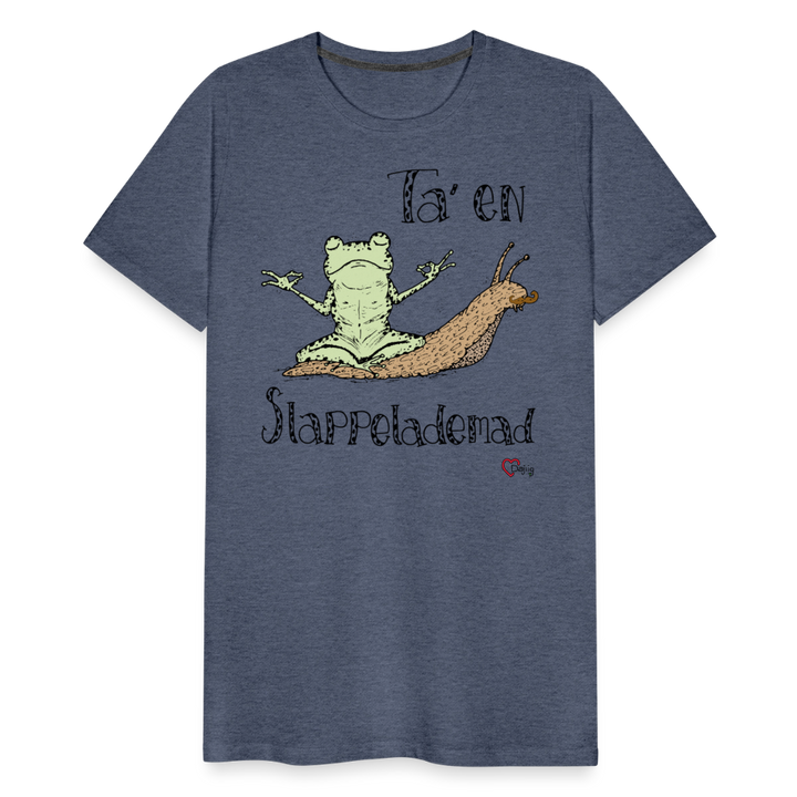 Ta' en Slappelademad Snegl - Eksklusiv Herre T-shirt - blåmeleret