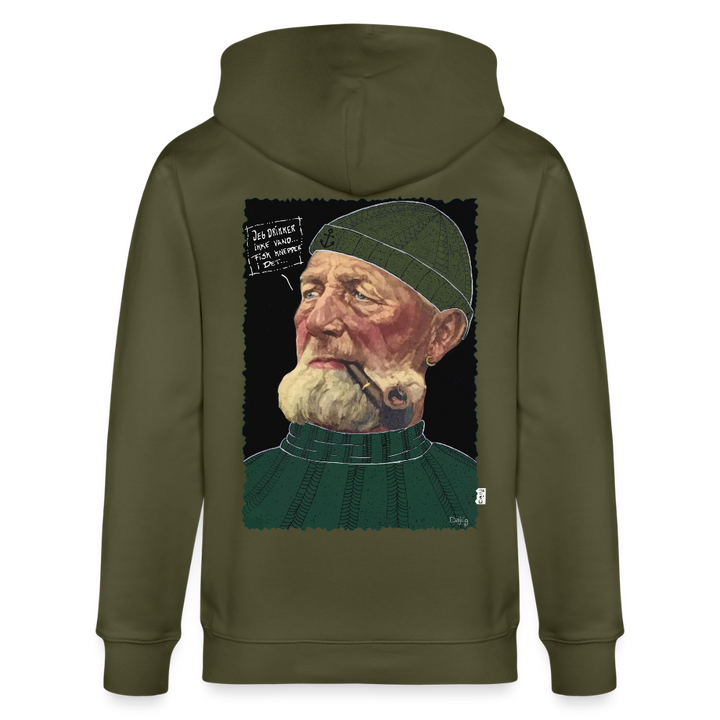 Anker Bådsmand - Kraftig Unisex Hættetrøje m. lynlås - khaki