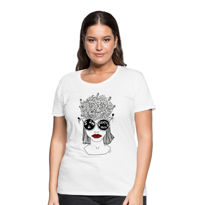 ADHD Beautiful Mess Dame T-shirt - hvid