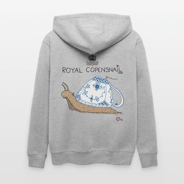 Royal Copensnail - Kraftig Unisex Hættetrøje m. lynlås - grå meleret