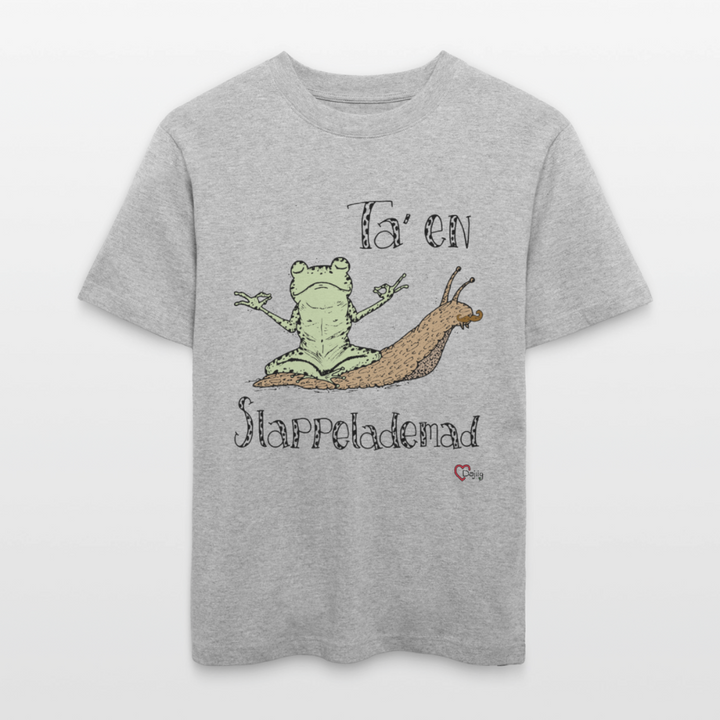 Ta' en Slappelademad Snegl - Unisex T-shirt - grå meleret