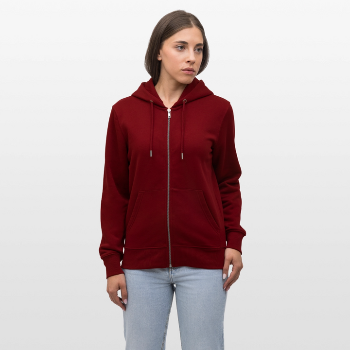 Anker Bådsmand - Kraftig Unisex Hættetrøje m. lynlås - burgunder-rød