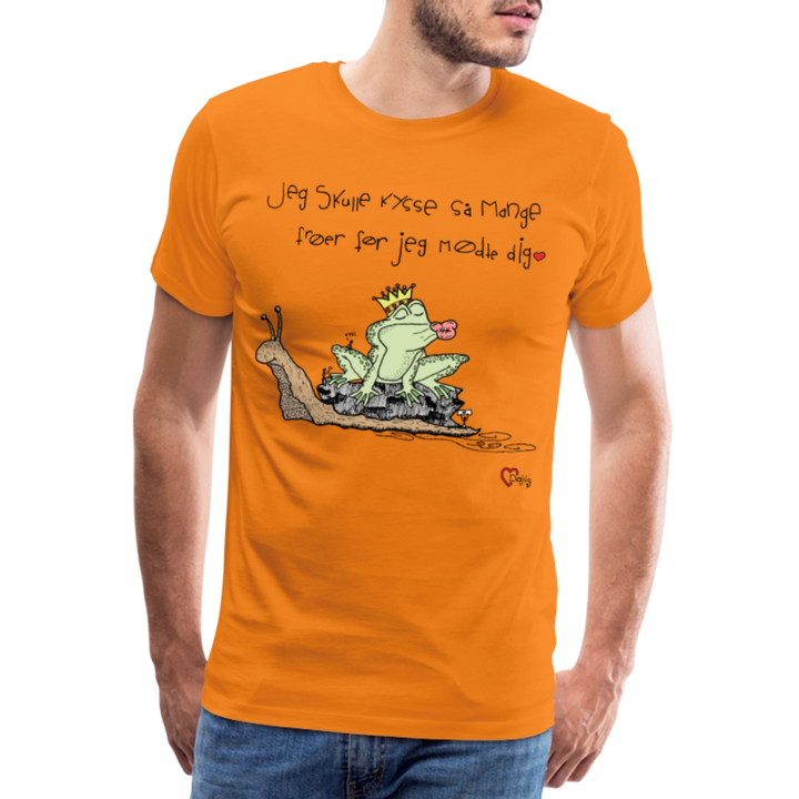 Kysse Frø Snegl - Eksklusiv Herre T-shirt - orange