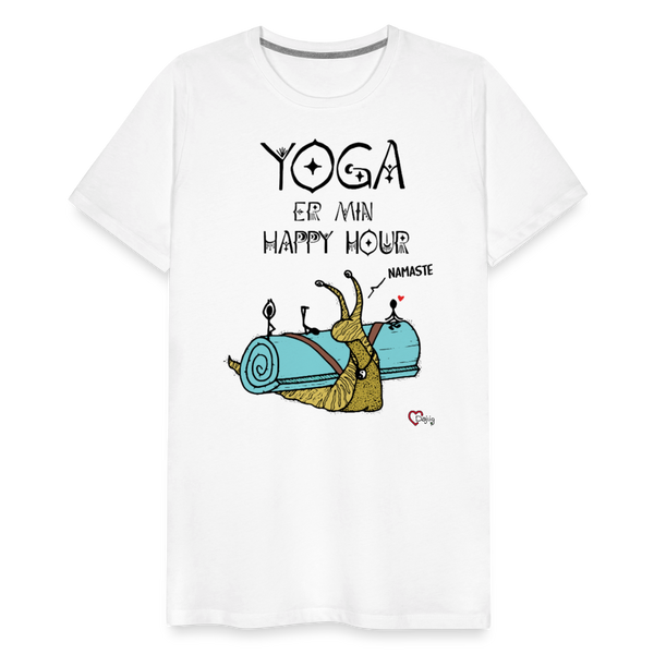 Yoga er min Happy Hour - Eksklusiv Herre T-shirt - hvid