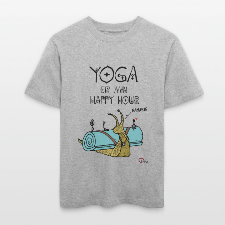 Yoga er min Happy Hour - Unisex T-shirt - grå meleret