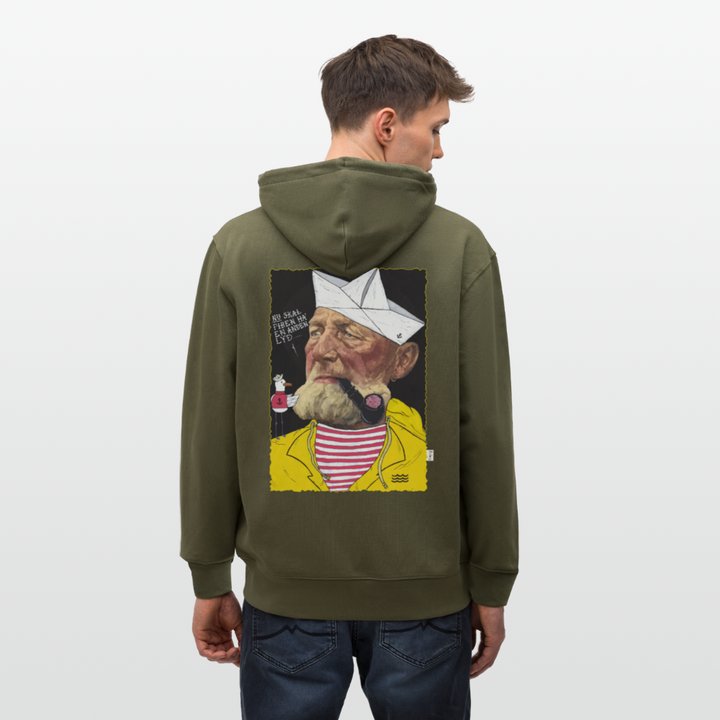 Styrmand Karlsen - Kraftig Unisex Hættetrøje m. lynlås - khaki