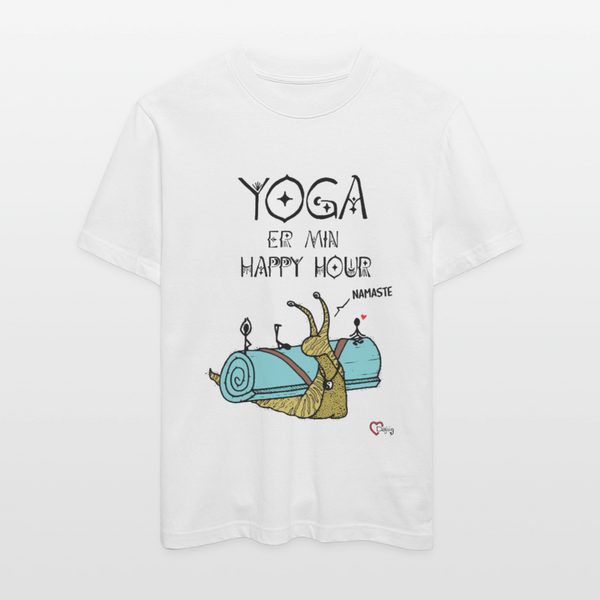 Yoga er min Happy Hour - Unisex T-shirt - hvid