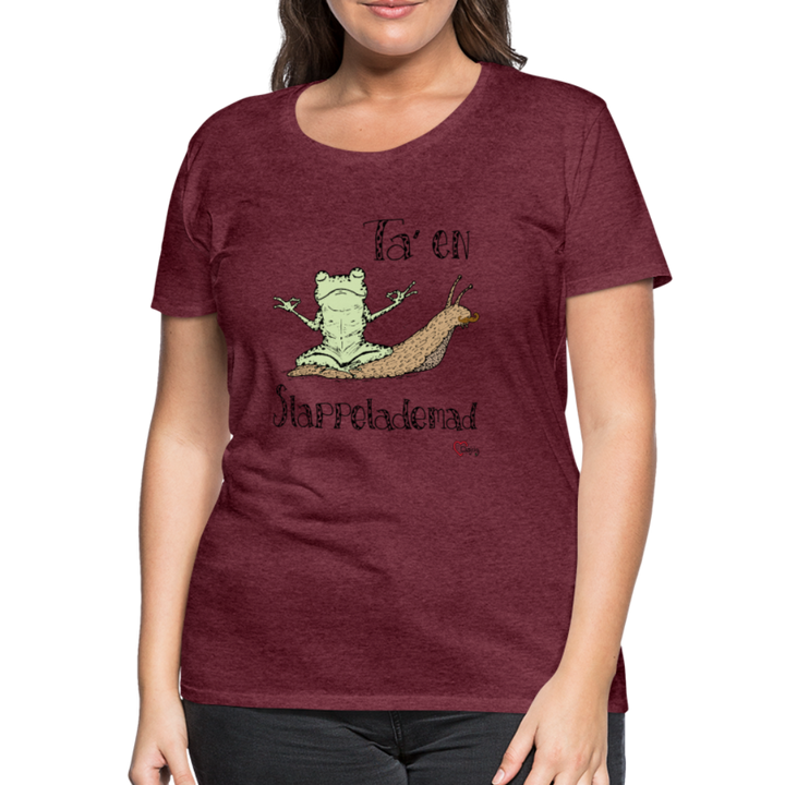 Ta' en Slappelademad Snegl - Eksklusiv Dame T-shirt - bordeaux meleret