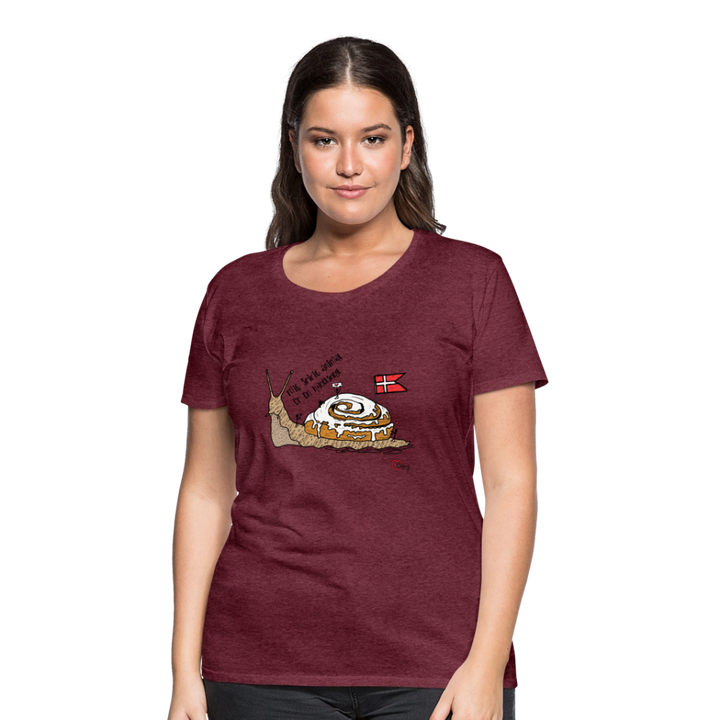 Spirit Animal Kanelsnegl - Eksklusiv Dame T-shirt - bordeaux meleret