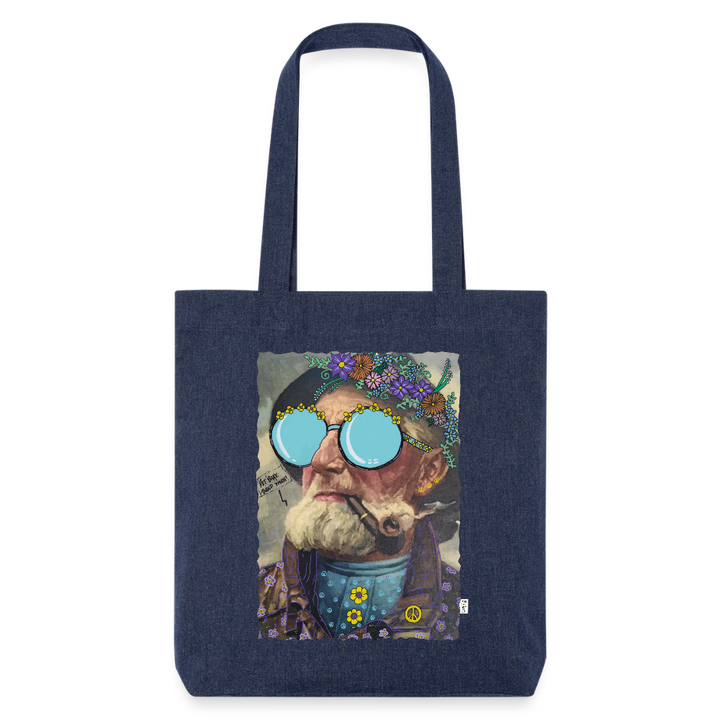 Hippie Hans - Kraftig mulepose i genbrugsstof - melange blue