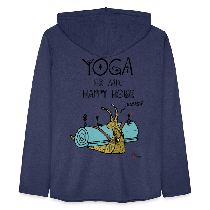 Yoga er min Happy Hour - Let Unisex hættetrøje - marineblå meleret