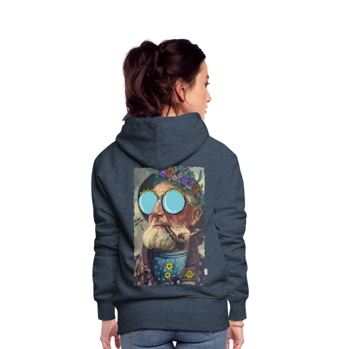 Hippie Hans - Dame Hættetrøje - jeansblå