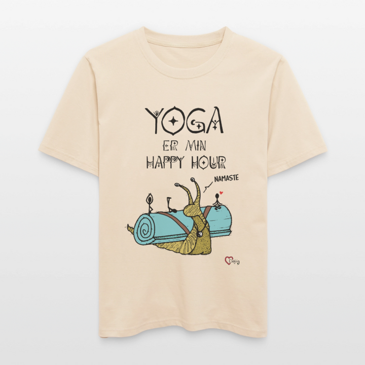 Yoga er min Happy Hour - Unisex T-shirt - råhvid