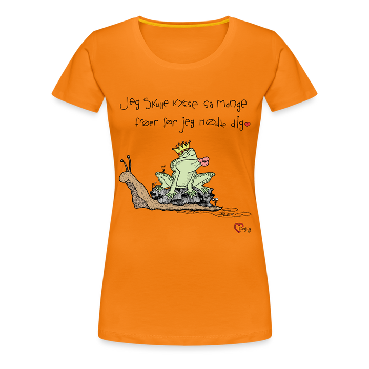 Kysse Frø Snegl - Eksklusiv Dame T-shirt - orange