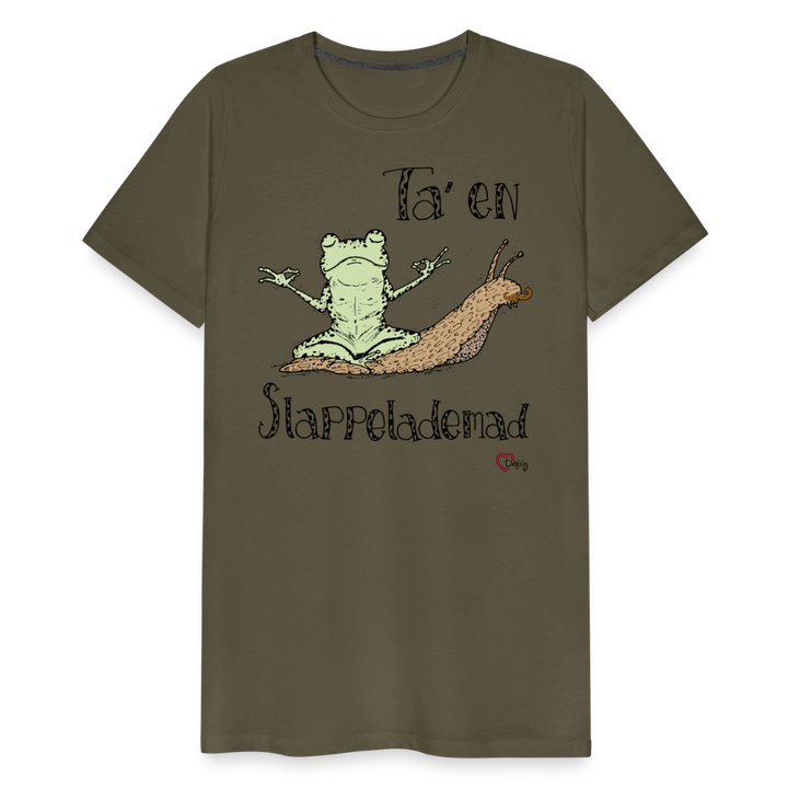 Ta' en Slappelademad Snegl - Eksklusiv Herre T-shirt - kaki