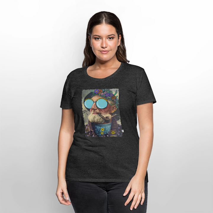 Hippie Hans - Premium Dame T-shirt - antracit meleret