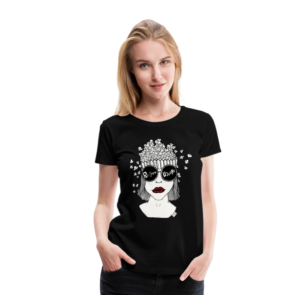 ADHD Popcorn Hjerne Dame T-shirt - sort