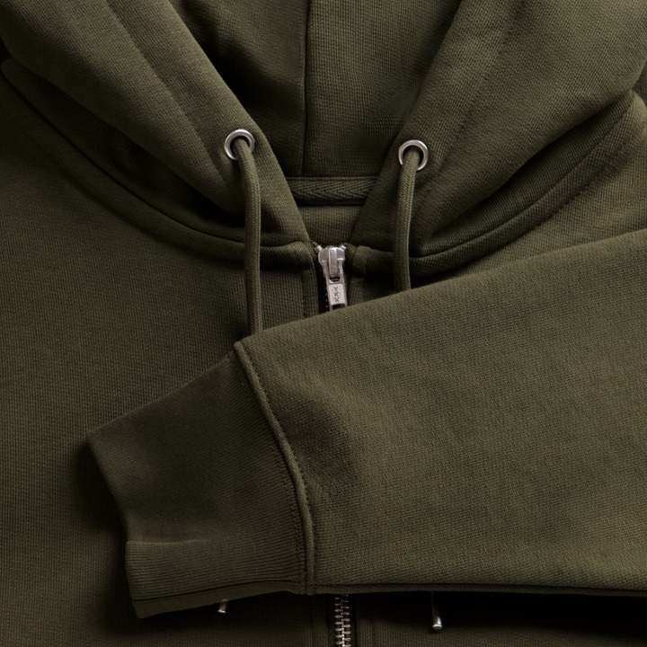 Anker Bådsmand - Kraftig Unisex Hættetrøje m. lynlås - khaki