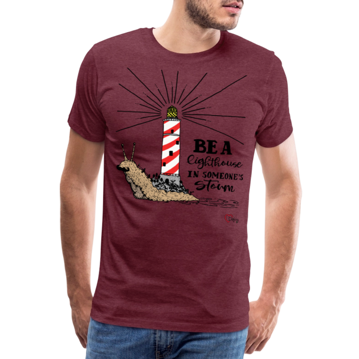 Be a Lighthouse Snegl - Eksklusiv Herre T-shirt - bordeaux meleret