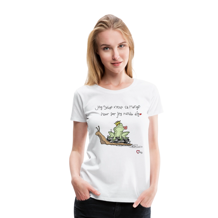 Kysse Frø Snegl - Eksklusiv Dame T-shirt - hvid