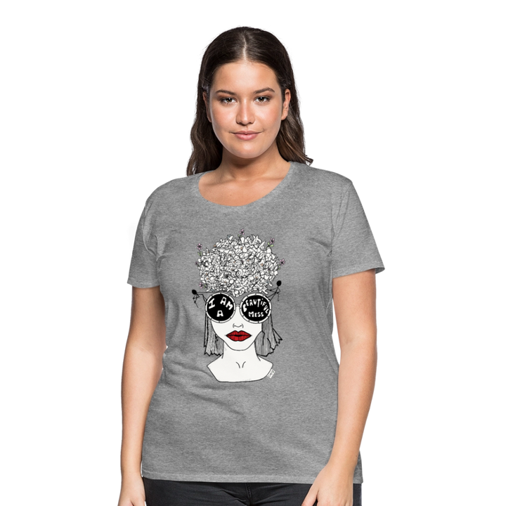 ADHD Beautiful Mess Dame T-shirt - grå meleret