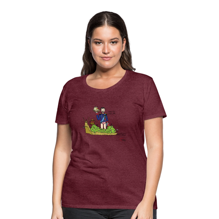 Konge Snegl - Eksklusiv Dame T-shirt - bordeaux meleret