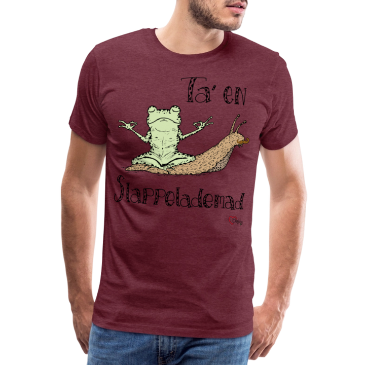 Ta' en Slappelademad Snegl - Eksklusiv Herre T-shirt - bordeaux meleret