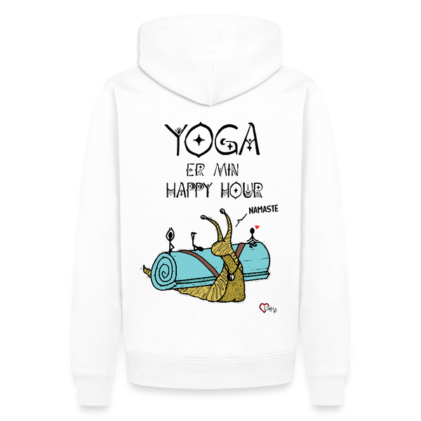 Yoga er min Happy Hour - Herre Hættetrøje - hvid