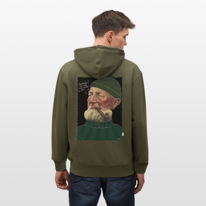 Anker Bådsmand - Kraftig Unisex Hættetrøje m. lynlås - khaki