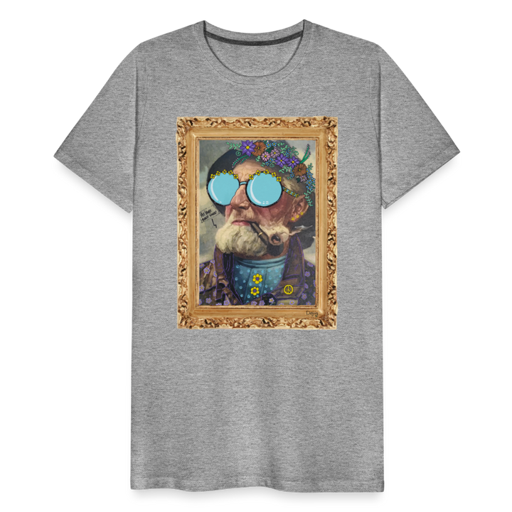 Hippie Hans - Premium Herre T-shirt - grå meleret