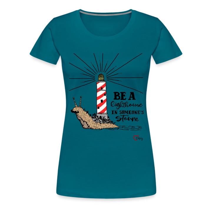 Be a Lighthouse Snegl - Eksklusiv Dame T-shirt - divablå