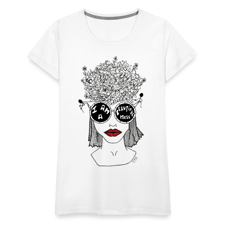 ADHD Beautiful Mess Dame T-shirt - hvid