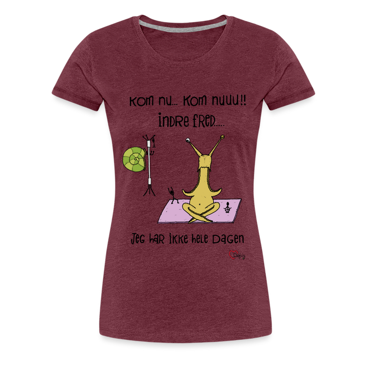 Indre Fred Snegl - Eksklusiv Dame T-shirt - bordeaux meleret