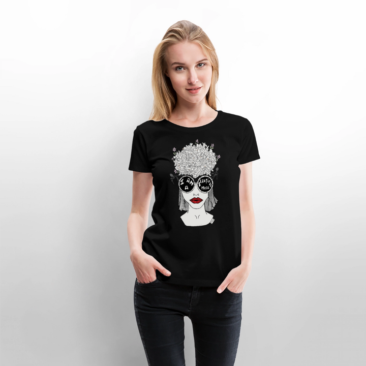 (Ikke aktiv, mørk) ADHD Beautiful Mess Dame T-shirt - sort