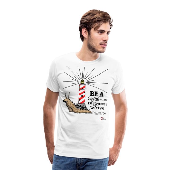 Be a Lighthouse Snegl - Eksklusiv Herre T-shirt - hvid